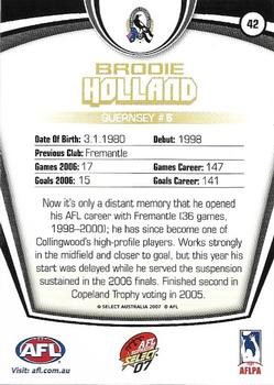 2007 Select AFL Supreme #42 Brodie Holland Back
